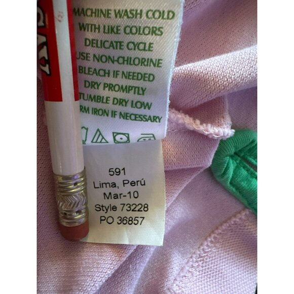 Lilly Pulitzer Chic Fit Polo Shirt Pink Pima Cotton Blend Size Medium - Picture 6 of 8